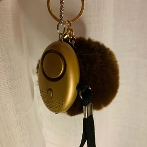 Pom Pom keychain with personal self defense alarm